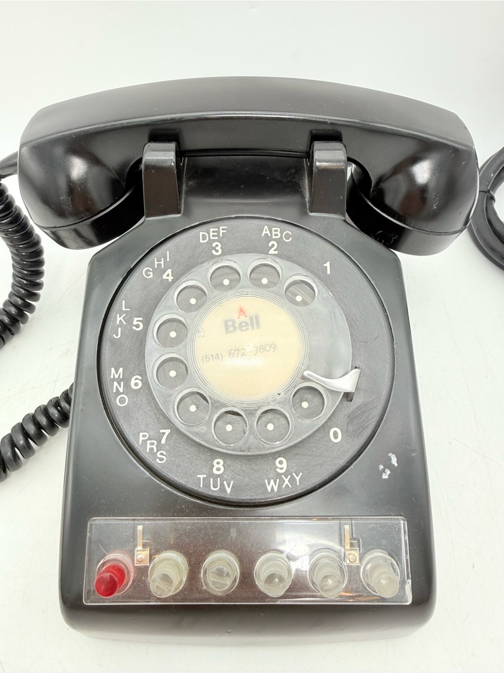 Vintage Black Rotary Desk Phone with Touchlink Buttons - non functional